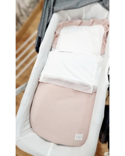Saco de capazo wafle rosa